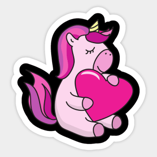 Valentine's Day Unicorn Sticker